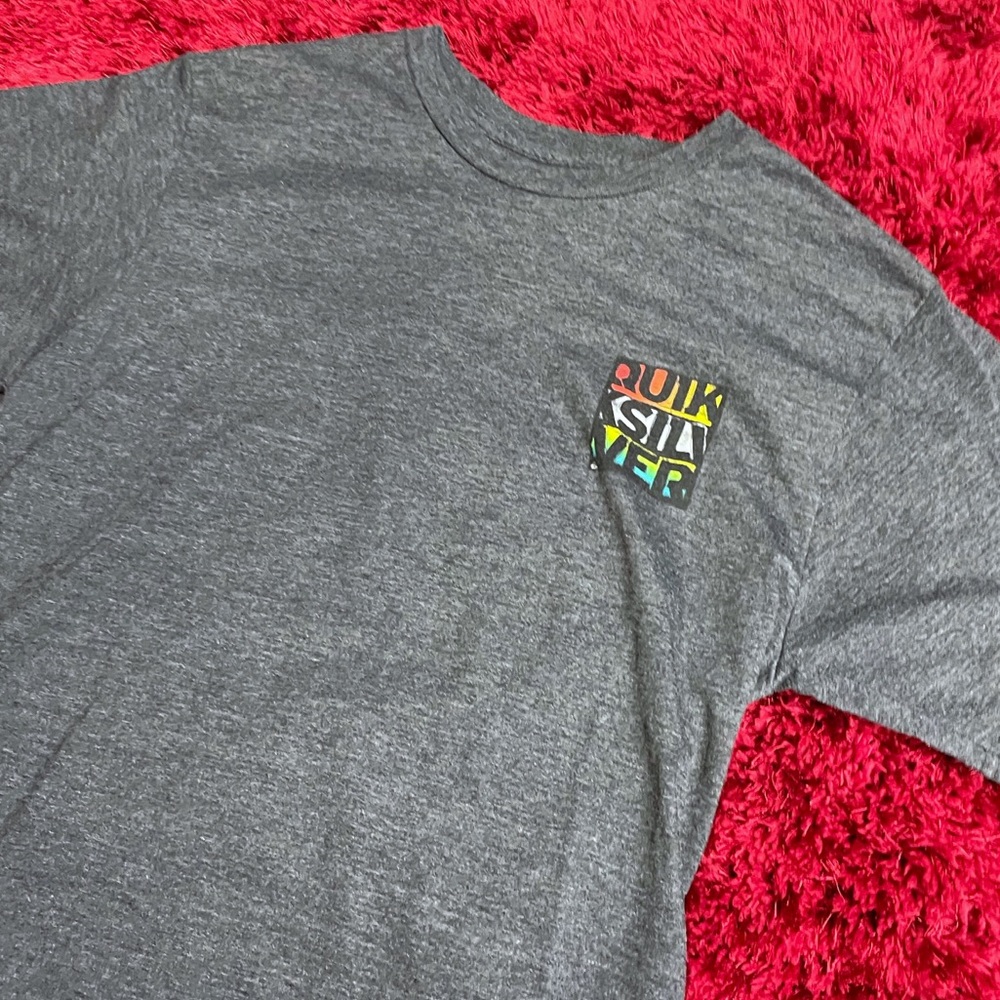 Quiksilver Surf Skateboard Medium Medium Snowboard Retro Shirt Heather Grey - Picture 3 of 7